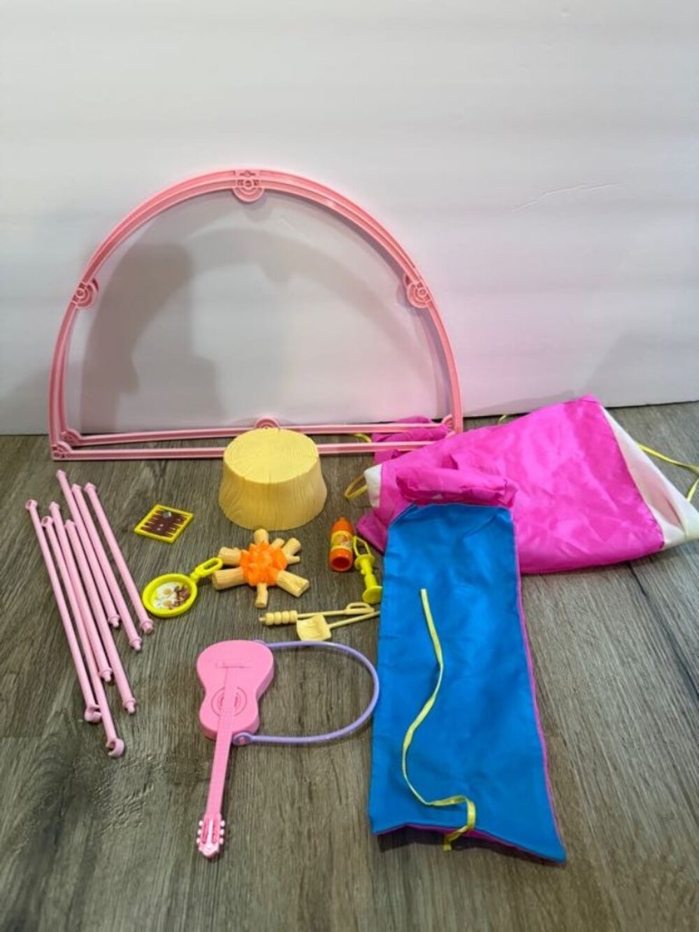 vintage Camp Barbie Outdoor Fun Tent Campsite Fire INCOMPLETE - RARE